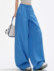 レディースワイドパンツ ロング丈 接触冷感 ゆったりシルエット 夏向け