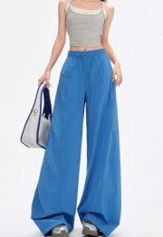 レディースワイドパンツ ロング丈 接触冷感 ゆったりシルエット 夏向け - 画像 (3)