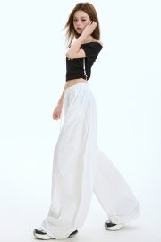 レディースワイドパンツ ロング丈 接触冷感 ゆったりシルエット 夏向け - 画像 (20)