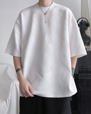 メンズ半袖Tシャツ オーバーサイズ サイドスリット ルーズカジュアル - 画像 (3)