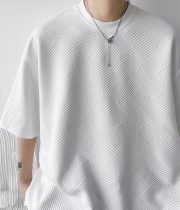メンズ半袖Tシャツ オーバーサイズ サイドスリット ルーズカジュアル - 画像 (9)