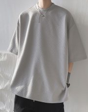 メンズ半袖Tシャツ オーバーサイズ サイドスリット ルーズカジュアル - 画像 (15)