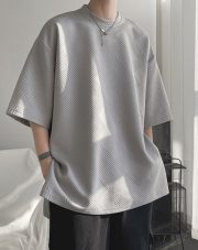 メンズ半袖Tシャツ オーバーサイズ サイドスリット ルーズカジュアル - 画像 (16)