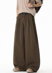 メンズワイドパンツ ツイルコットン ウォッシュ加工 無地 ベーシックスタイル - 画像 (7)