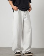メンズワイドデニムパンツ オーバーサイズ ルーズカジュアルスタイル - 画像 (4)