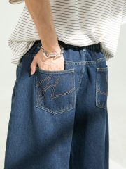 メンズワイドデニムパンツ オーバーサイズ ルーズカジュアルスタイル - 画像 (11)