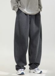 メンズワイドデニムパンツ ウォッシュ加工 ルーズシルエット ヴィンテージスタイル - 画像 (9)