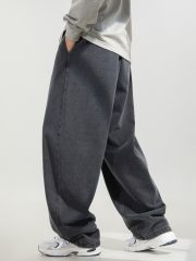 メンズワイドデニムパンツ ウォッシュ加工 ルーズシルエット ヴィンテージスタイル - 画像 (10)