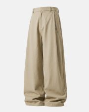 メンズワイドパンツ コットン100％ 無地 ベーシックカジュアル