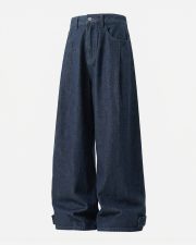 メンズワイドデニムパンツ ルーズシルエット カジュアルスタイル