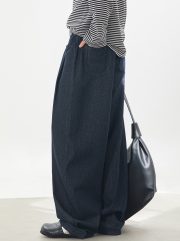 メンズワイドデニムパンツ ルーズシルエット カジュアルスタイル - 画像 (5)