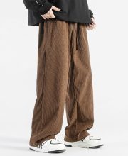 メンズストレートパンツ 無地 ルーズフィット カジュアルスタイル