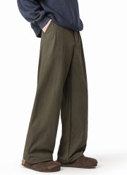 メンズワイドパンツ 無地 シンプルデザイン リラックスカジュアル - 画像 (15)