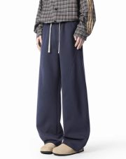 ユニセックススウェットパンツ ワイドシルエット 綿混 リラックススタイル - 画像 (4)