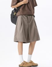 メンズワイドショートパンツ 軽量ドレープ素材 イージーパンツ - 画像 (9)