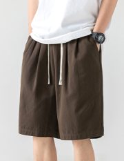 メンズショートパンツ 無地 ベーシックデザイン リラックスフィット