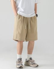 メンズショートパンツ 無地 ベーシックデザイン リラックスフィット - 画像 (20)