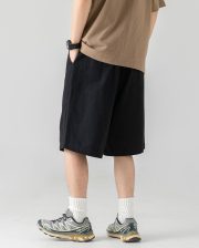 メンズショートパンツ 無地 ベーシックデザイン リラックスフィット - 画像 (12)