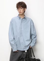 メンズ長袖チェックシャツ カジュアルスタイル ベーシックデザイン - 画像 (6)