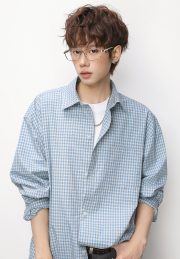 メンズ長袖チェックシャツ カジュアルスタイル ベーシックデザイン - 画像 (4)
