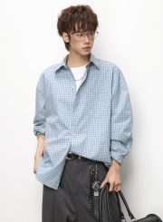メンズ長袖チェックシャツ カジュアルスタイル ベーシックデザイン - 画像 (2)