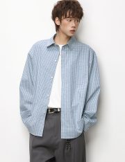 メンズ長袖チェックシャツ カジュアルスタイル ベーシックデザイン - 画像 (8)