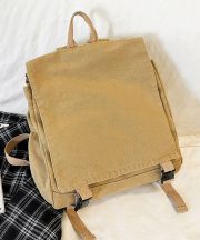 ユニセックスミニリュック ウォッシュドキャンバス シンプルデザイン - 画像 (4)