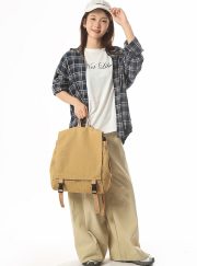 ユニセックスミニリュック ウォッシュドキャンバス シンプルデザイン - 画像 (16)