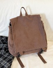 ユニセックスミニリュック ウォッシュドキャンバス シンプルデザイン - 画像 (3)
