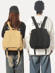 ユニセックスミニリュック ウォッシュドキャンバス シンプルデザイン - 画像 (13)