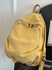 大容量キャンバスリュック シンプルデザイン 通学・旅行対応 - 画像 (4)