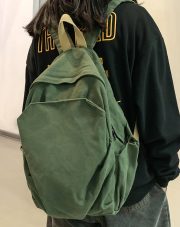 大容量キャンバスリュック シンプルデザイン 通学・旅行対応 - 画像 (5)