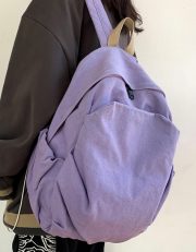 大容量キャンバスリュック シンプルデザイン 通学・旅行対応