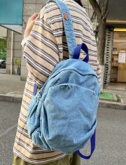 軽量キャンバスリュック ウォッシュドデザイン シンプルカジュアルスタイル - 画像 (4)