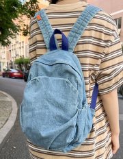 軽量キャンバスリュック ウォッシュドデザイン シンプルカジュアルスタイル - 画像 (5)