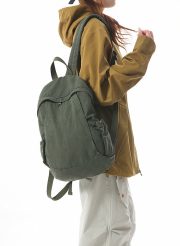 ユニセックスキャンバスリュック ウォッシュド加工 軽量設計 通学・旅行対応 - 画像 (11)