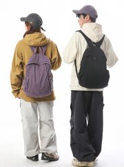 ユニセックスキャンバスリュック ウォッシュド加工 軽量設計 通学・旅行対応 - 画像 (18)