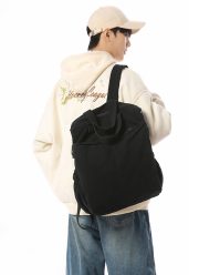 大容量リュックサック キャンバス 通学対応 カジュアルバックパック - 画像 (3)