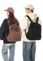 大容量リュックサック キャンバス 通学対応 カジュアルバックパック - 画像 (21)