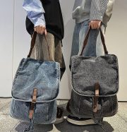 デニムリュック 2WAY仕様 ウォッシュド加工 大容量 通学・旅行対応 - 画像 (11)