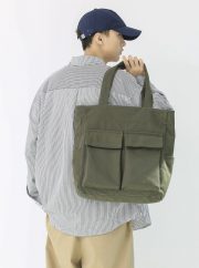 大容量キャンバストートバッグ 2WAY仕様 シンプルデザイン - 画像 (16)