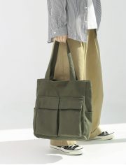 大容量キャンバストートバッグ 2WAY仕様 シンプルデザイン - 画像 (17)