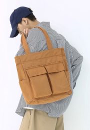 大容量キャンバストートバッグ 2WAY仕様 シンプルデザイン - 画像 (15)