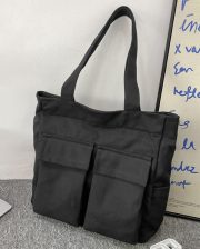 大容量キャンバストートバッグ 2WAY仕様 シンプルデザイン - 画像 (7)