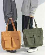 大容量キャンバストートバッグ 2WAY仕様 シンプルデザイン - 画像 (3)