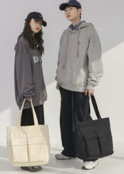 大容量キャンバストートバッグ 2WAY仕様 シンプルデザイン - 画像 (5)