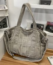 ウォッシュドキャンバスショルダーバッグ ユニセックス 大容量 2WAY仕様 - 画像 (6)