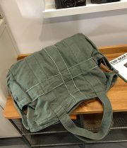 ウォッシュドキャンバスショルダーバッグ ユニセックス 大容量 2WAY仕様 - 画像 (11)