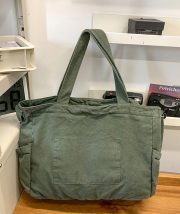 ウォッシュドキャンバスショルダーバッグ ユニセックス 大容量 2WAY仕様 - 画像 (9)