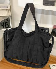 ウォッシュドキャンバスショルダーバッグ ユニセックス 大容量 2WAY仕様 - 画像 (3)